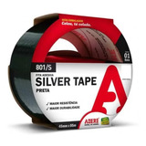 Fita Adesiva Silver Tape Preta 45mm X 5m Adere