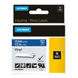Fita Branca Vinilica pvc 12mm X 5 5m Para Rotulador Profissional Rhinopro Dymo Cor Branco