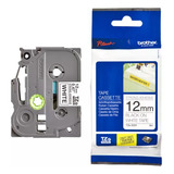 Fita Brother Tze s231 12mm Preto branco Industrial Original