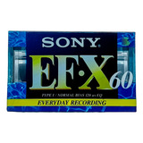 Fita Cassete K7 Sony Ef X60 Virgem Type 1 Normal Bias 120 Eq