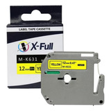 Fita Compatível Pt 70 Pt 80 Rotulador Brother Amarela 12mm