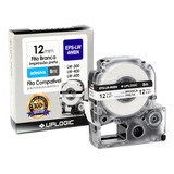 Fita Compatível Rotulador Epson Lw 300 Lw 400 Lw 600 12mm Etiqueta Branca Impressão Preta