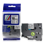Fita Compativel Tze Tz 241 Rotulador Brother Branca 18mm