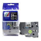 Fita Compativel Tze Tz 355 Rotulador Brother Preta 24mm