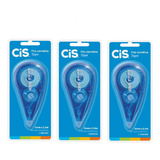 Fita Corretiva Cis Tape 5mm X 5 5m 3 Unidades Azul