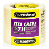 Fita Crepe Uso Geral Média 24mm X 40m kit 5 Rolos Adelbras