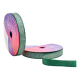 Fita De Cetim Lurex Silver Brilho 10mm Rolo 10 Metros Laços Cor 150 Verde Amazonas