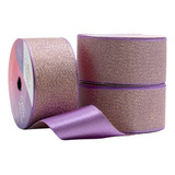 Fita De Cetim Lurex Silver Brilho 38mm Rolo 10 Metros Laços Cor 31 Violeta Gold