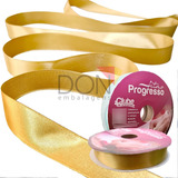 Fita De Cetim N 02 10mm Com 50 Metros Cor Dourado 1353