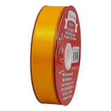 Fita De Cetim Trader 22mm N 05 Com 50 Metros Seda Poliéster Cor 017 Amarelo Ouro