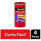Fita De Empacotamento Scotch Corta Facil 45mm X 40m 4 Rolos