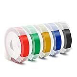 Fita De Etiqueta Em Relevo Compatível Com Etiquetas Dymo Label 3 8 Polegada 3D De Substituição De Etiquetas De Plástico Para Dymo Organizer Xpress 12965 DYM 12966 Office Mate II Branco Em Preto Black Red Blue Yellow Green Wide 3 8 9mm