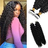 Fita Em Extensões De Cabelo Humano Ondulado Cacheado Para Mulheres Negras Fita Encaracolado De 45 Cm Extensões De Cabelo 100 Remy Fita De Cabelo Humano Em Cachos Bouncy Fita Cacheado Preta Sem Costura Em Extensões 50 Gramas 20 Peças