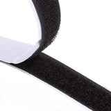Fita Fecho Adesivo Dupla Face 25mm X 5 Metros Macho e fêmea Cor Preto