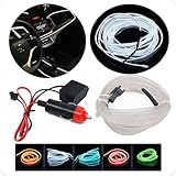 Fita Fio Luz Led Carro Interna 5m Automotiva Interior Neon Fibra Ótica Painel Tunning Decorativa BRANCA 