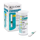 Fita Glicemia Tira Glicose Diabetes Accu chek 50 Tiras