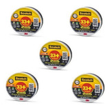Fita Isolante 3m Scotch 33 20 Metros Kit 5 Peças Cor Preto Liso