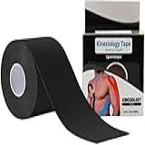 Fita Kinésio 5 Metros Tape Bandagem Elástica Funcional - Kinesiology Tape Para Suporte Muscular E Alívio De Dores -Preto-