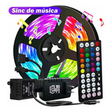 Fita Led 5050 5m Música Multicolor Sensor De Controle De Som