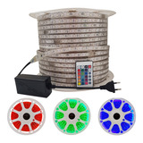 Fita Led 5050 Rgb C 1 Controle Fonte 220v 10 Metros Ip65