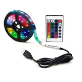 Fita Led 5050 Rgb Controle Remoto 2m 5v Usb Para Tv Pc Carro Cor Da Luz Rgb 2m