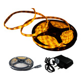 Fita Led Âmbar 3528 Rolo De 5m 300 Leds Fonte