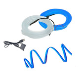 Fita Led Luz Neon Usb Painel Do Carro Automóvel Fio Azul