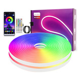 Fita Led Neon 5m Rgb Bluethooth Prova D água Com Controle