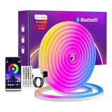 Fita Led Neon Flexível Inteligente Rgb 5m Ip67 Bluethooth