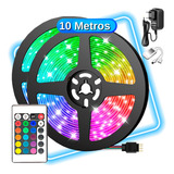 Fita Led Rgb 5050 10mt C Fonte Controle Kit Completo