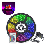 Fita Led Rgb 5050 Rolo 5m 300 Leds Ip65 Controle Fonte
