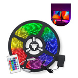 Fita Led Rgb 5050 Rolo 5m 300 Leds Ip65 Controle Fonte