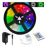 Fita Led Rgb 5050 Rolo 5m 300 Leds Prova D água Controle
