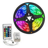 Fita Led Rgb 5m 5050 Colorida Decoração Fonte Controle Luz Rbg 16 Cores Tensão De Operação 12v 110v 220v