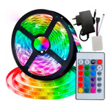 Fita Led Rgb Colorida Kit Fonte Controle Embutir Forro Gesso