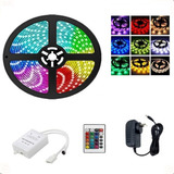 Fita Led Rgb Neon 5050 Rolo 5m C controle Fonte Pc Quarto