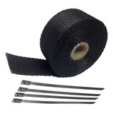 Fita Manta Térmica Termotape Preto Com 4 Zip Tie 2 Pol 5m