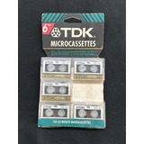 Fita Microcassete Tdk Six 60 C 5 Lacradas Antiga De Coleção
