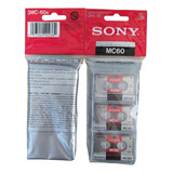 Fita Microcassette Sony Mc 60 Pack  3 Unidades Virgens Nova