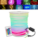 Fita Neon Led 15m Flexível Fonte E Controle Rgb 110v 220v Tensão De Operação 0 220v