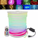 Fita Neon Led 5m Flexível Fonte E Controle Rgb 110v 220v 110v
