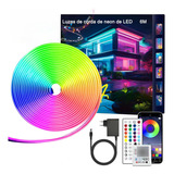 Fita Neon Led 6m Rgb Bluethooth Prova D água Controle App
