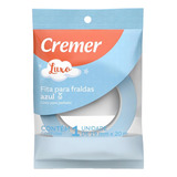 Fita Para Fraldas Cremer Luxo Azul C 1 Unidade De 19mm X 20m