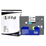 Fita Para Rotulador Eletrônico 12mm X 8m Branco Preto Marca X Full Referência TZc 231 TZe 231 TZ 231