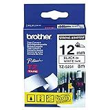 Fita Para Rotulador Tzes231 Branca Escrita Preto 12mm Brother