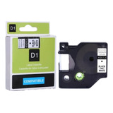 Fita Rotulador Dymo Branca 12mm D1 45013 Preta Compativel