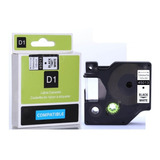 Fita Rotulador Dymo Branca 12mm D1 45013 Preta Compativel