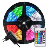 Fita Super Led 5m Rgb 5050 C Controle Fonte