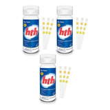 Fita Teste Hth Medidor Para Piscina Kit 3 Frascos C 25 Uni