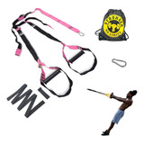 Fita Treinamento Suspenso Suspensão Tipo Trx kit Completo Cor Rosa